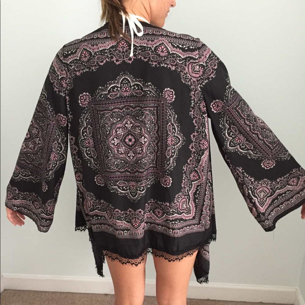 Black and pink kimono